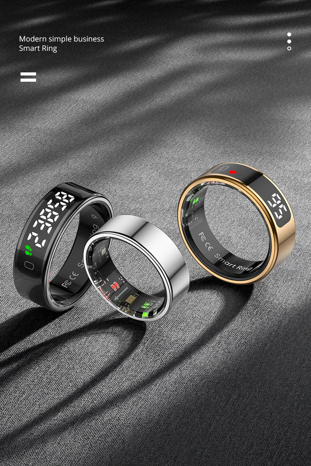 COLMI R12 Smart Ring with Display Screen and Touch, Health Manager, Wireless Charging, 5 ATM Waterproof For Men Women