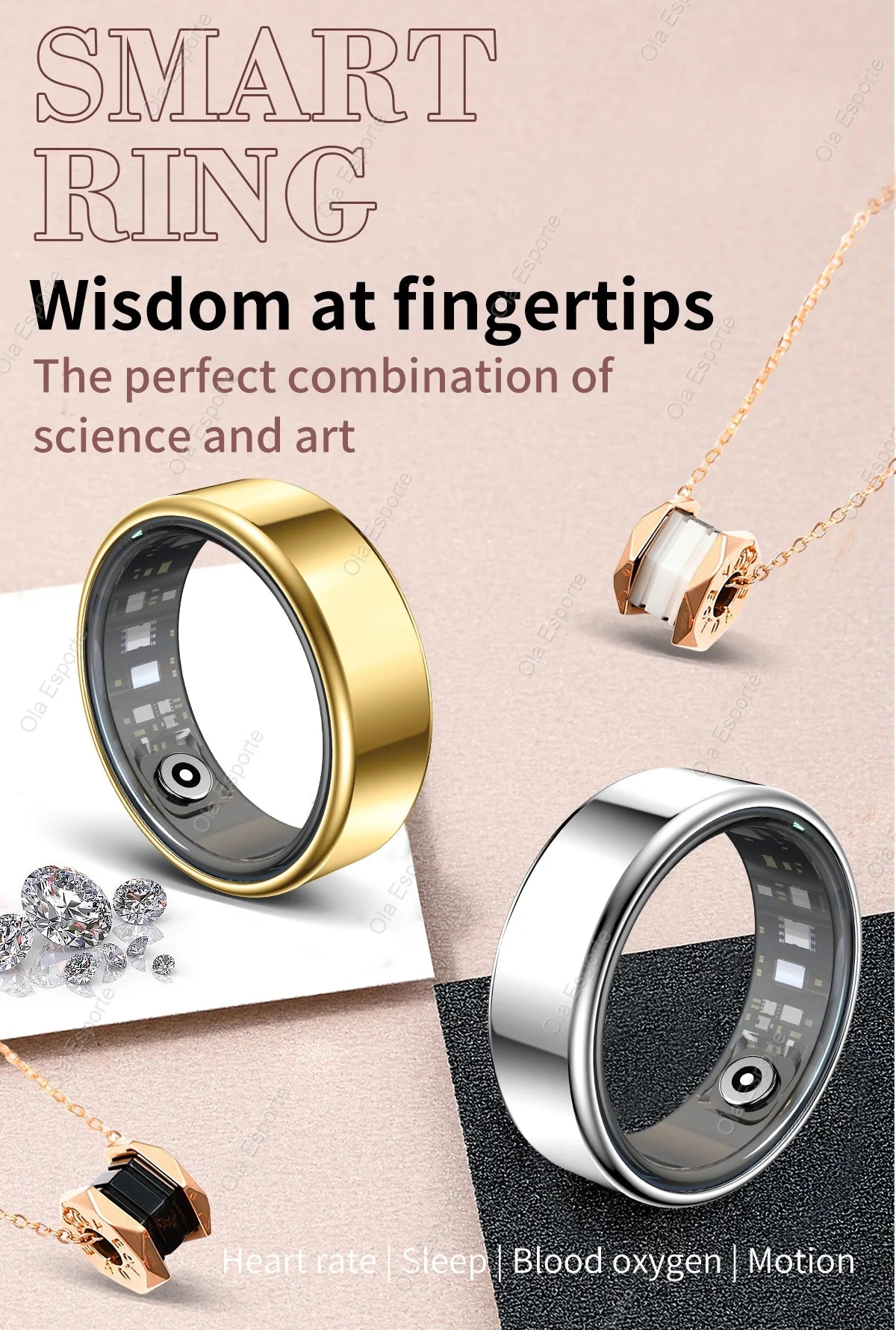 For Xiaomi Smart Ring 2025 Men Women Health Heart Rate Blood Oxygen Monitor Smartring IP68 & 5ATM Waterproof, Multi-sport Mode
