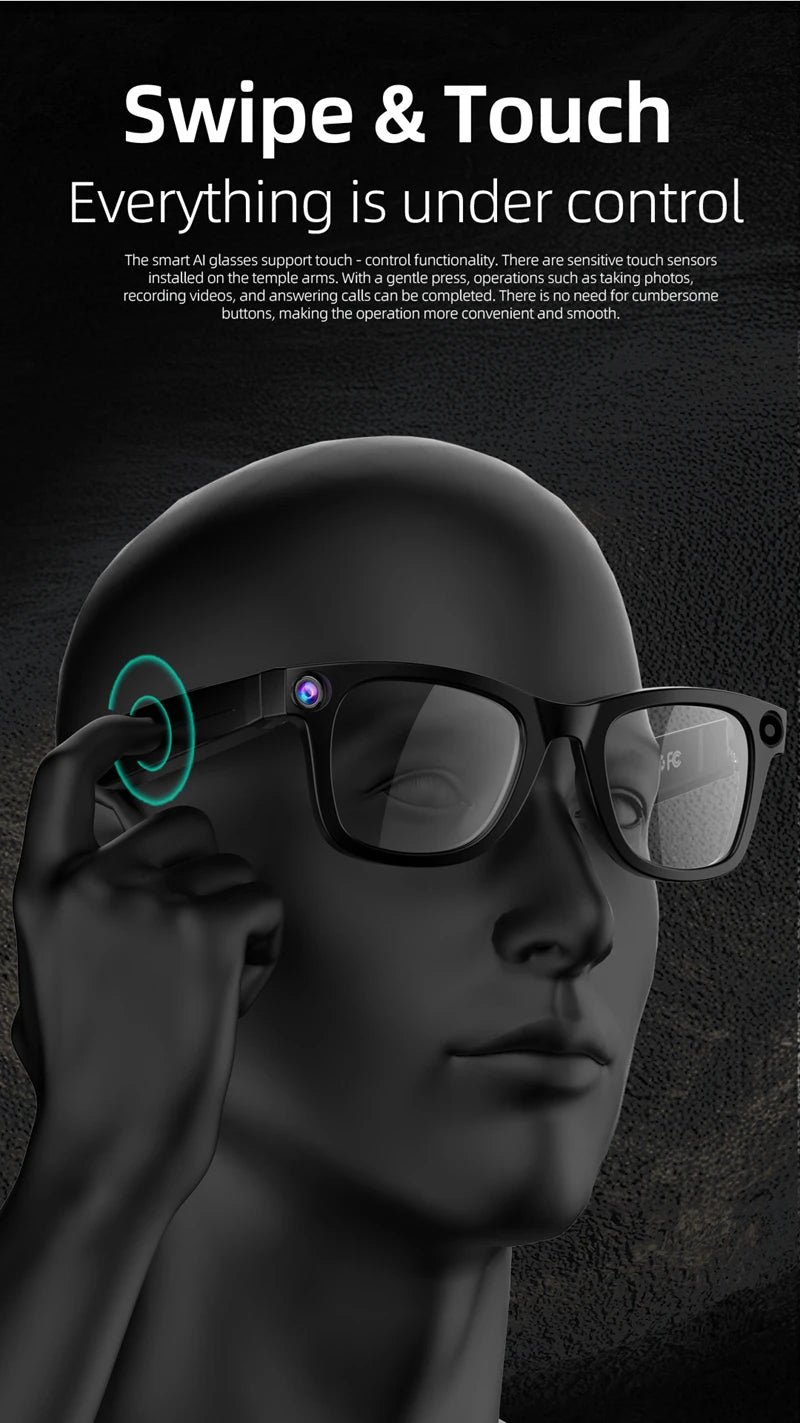 Xiaomi G300 Smart AI Glasses 800W pixel AI Shooting Camera HD Photo Video Voice Call Translation Waterproof Bluetooth Glasses