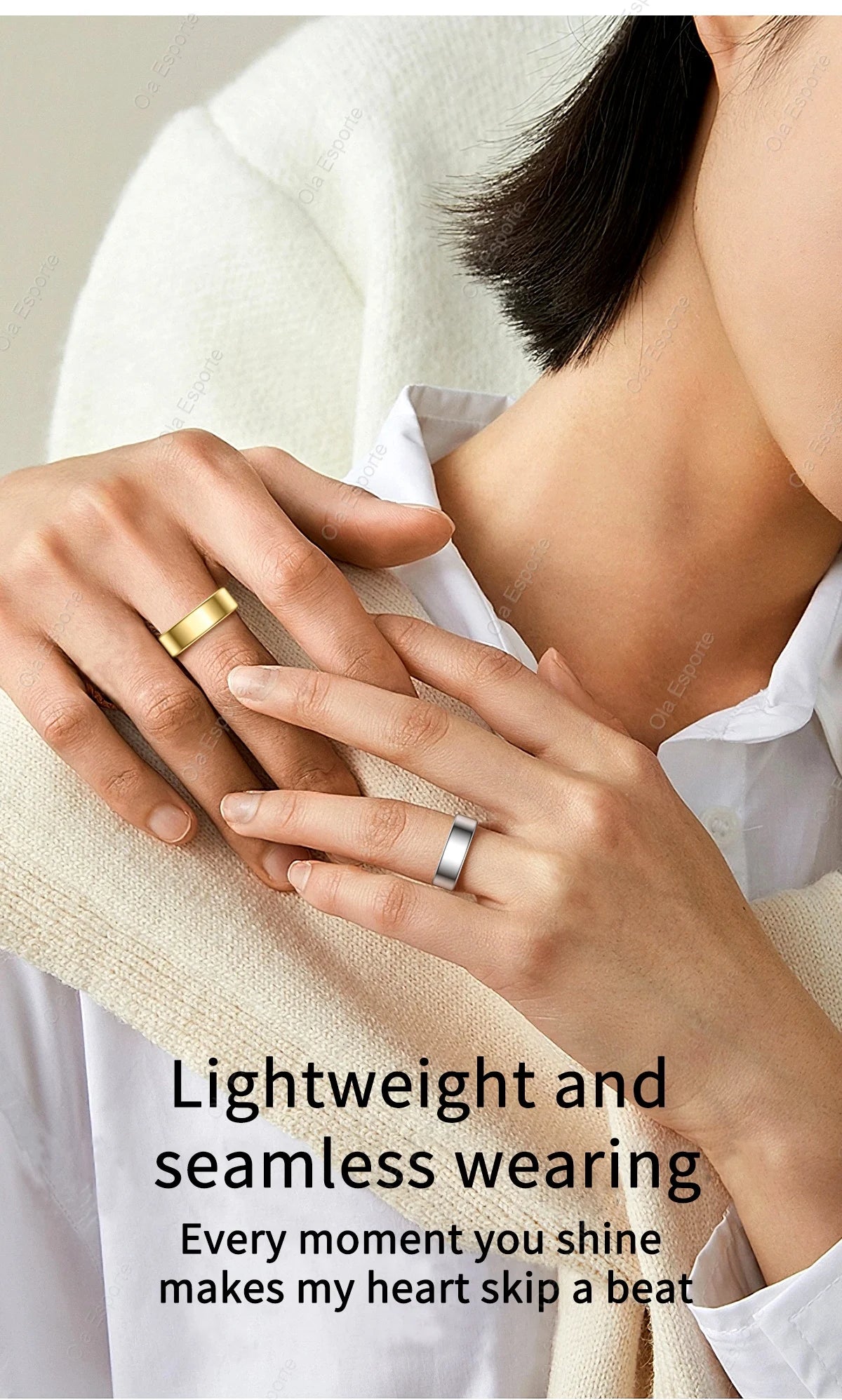 For Xiaomi Smart Ring 2025 Men Women Health Heart Rate Blood Oxygen Monitor Smartring IP68 & 5ATM Waterproof, Multi-sport Mode