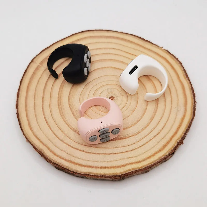2025 Bluetooth Tiktok Remote Control Ring Gadget Flipping Selfie Fingertip Controller Give Likes 4 Buttons 10m for IPhone Xiaomi
