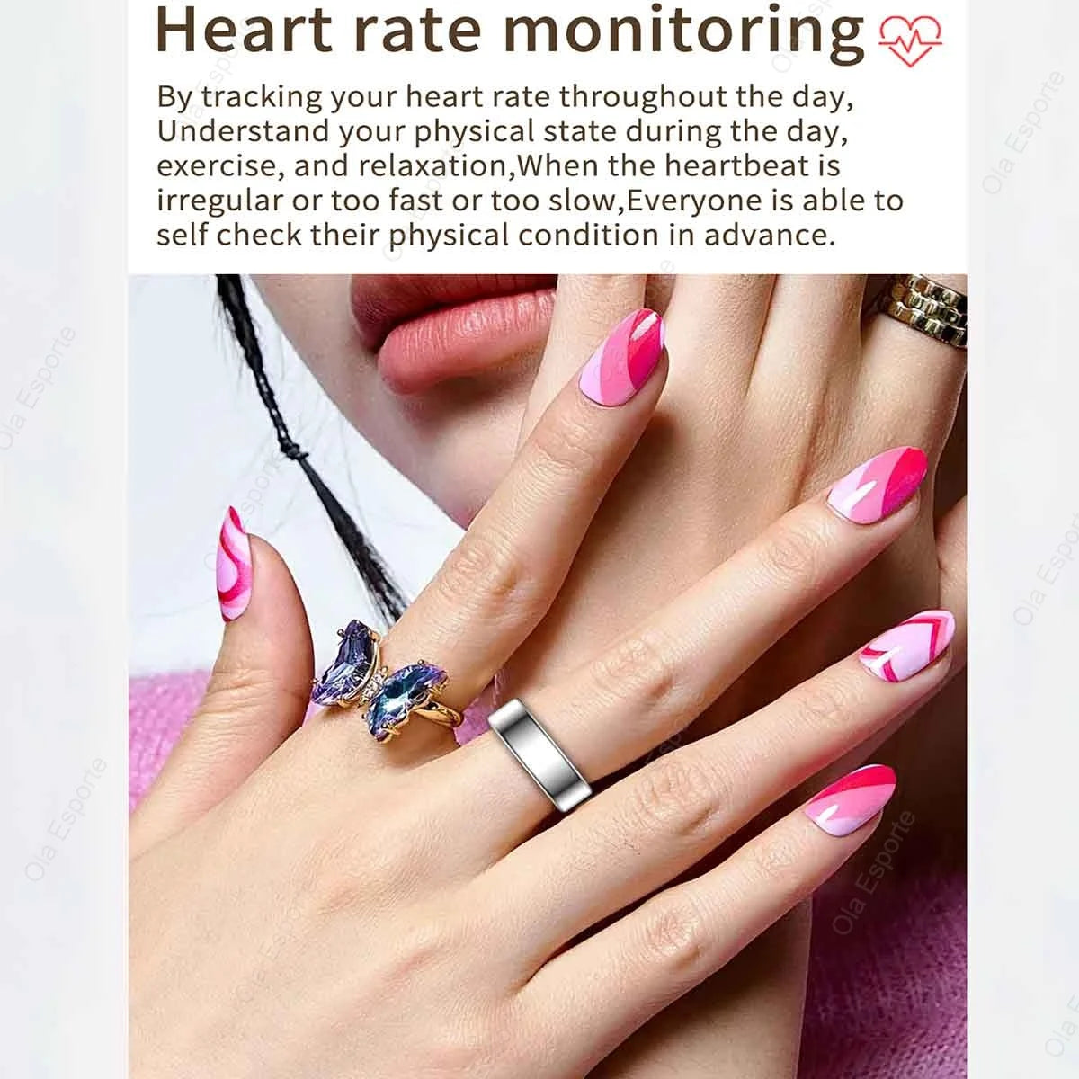 For Xiaomi Smart Ring 2025 Men Women Health Heart Rate Blood Oxygen Monitor Smartring IP68 & 5ATM Waterproof, Multi-sport Mode