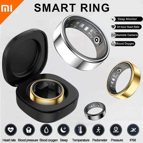For Xiaomi Smart Ring 2025 Men Women Health Heart Rate Blood Oxygen Monitor Smartring IP68 & 5ATM Waterproof, Multi-sport Mode