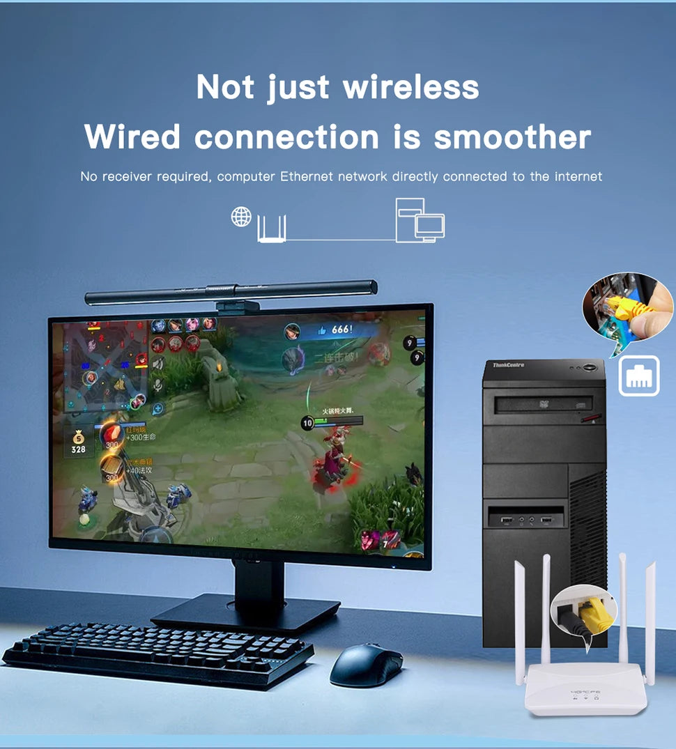 4G LTE WIFI Router 150Mbps 4 External Antennas Power Signal Booster Hotspot Smoother Wired Connection Intelligent Micro SIM Card