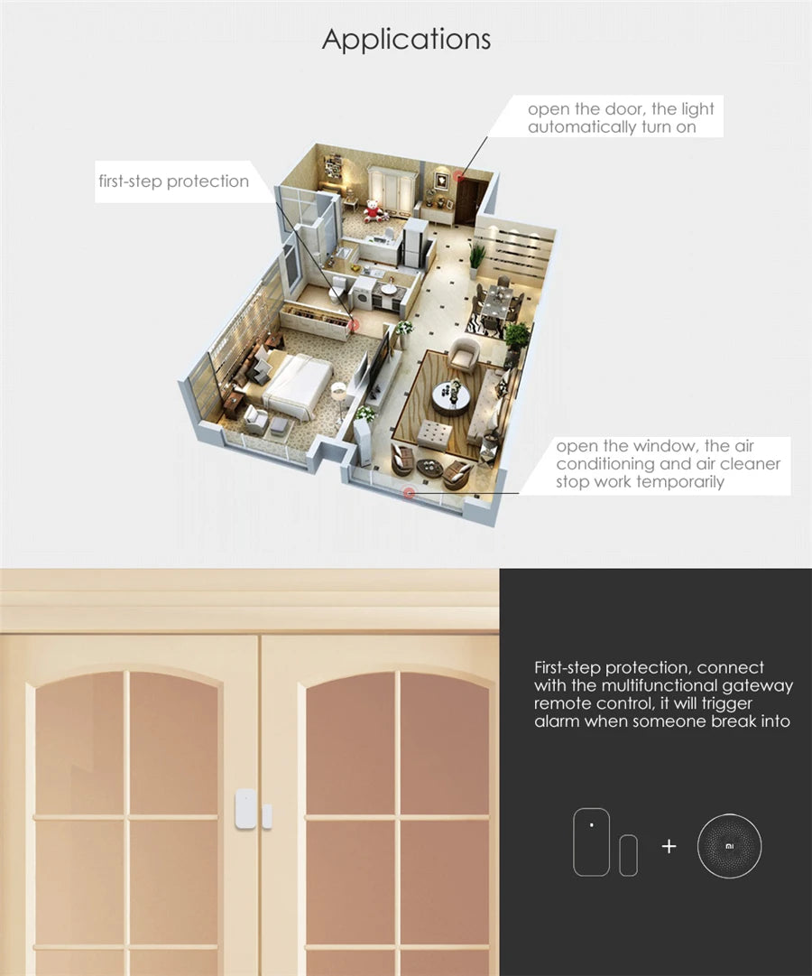 Aqara Door Window Sensor Zigbee Wireless Connection Alarm Smart Mini Door Sensor Work With Aqara Gateway Mi Home HomeKit APP